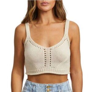 NWT Ulla Johnson Celia Bralette Knit Crop Top Alabaster Boho Tank Size medium